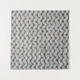 White knitted wool texture, close-up photo. tapestry