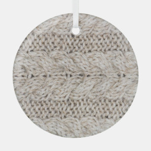 White knitting wool, texture background glass tree decoration