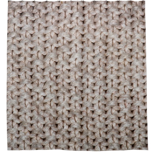 White knitting wool texture background. shower curtain (Front)