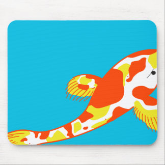 White Koi Fish Mouse Mat
