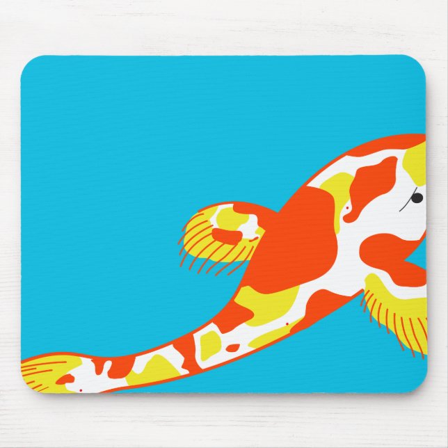 White Koi Fish Mouse Mat (Front)