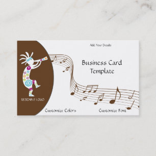 White Kokopelli Logo Business Card
