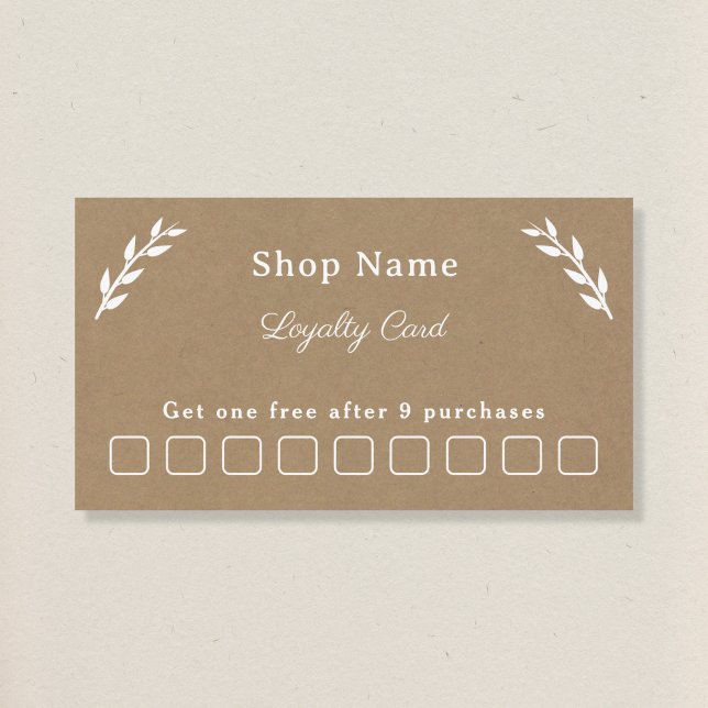 White, Kraft & Rustic Loyalty Card (White, Kraft & Rustic Loyalty Card)