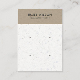WHITE KRAFT TERRAZZO 2 STUD EARRING DISPLAY CARD