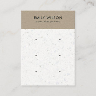 WHITE KRAFT TERRAZZO 3 STUD EARRING DISPLAY CARD