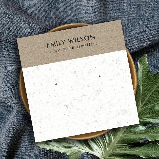 WHITE KRAFT TERRAZZO STUD EARRING DISPLAY CARD (Creator Uploaded)