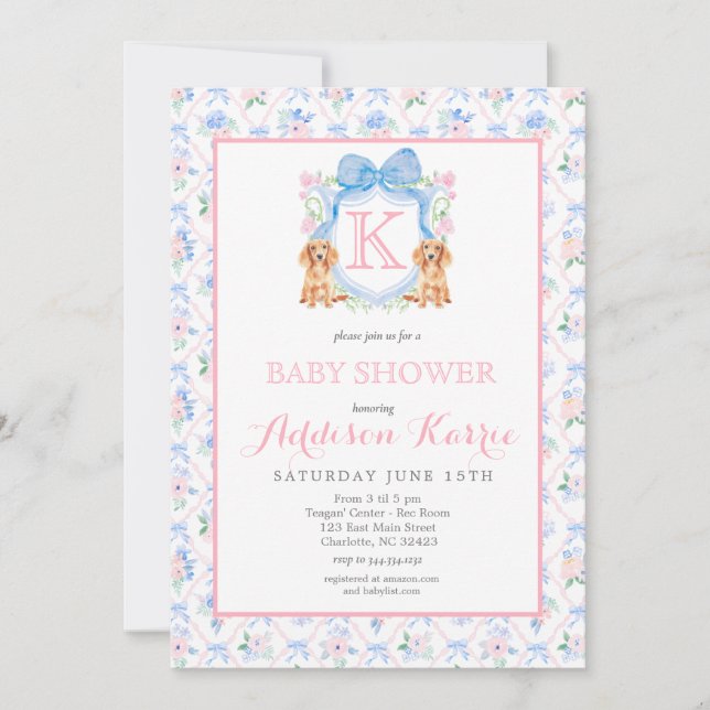 White Lab Dog Baby Shower Invitation (Front)
