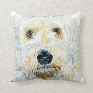 White Labradoodle Cushion