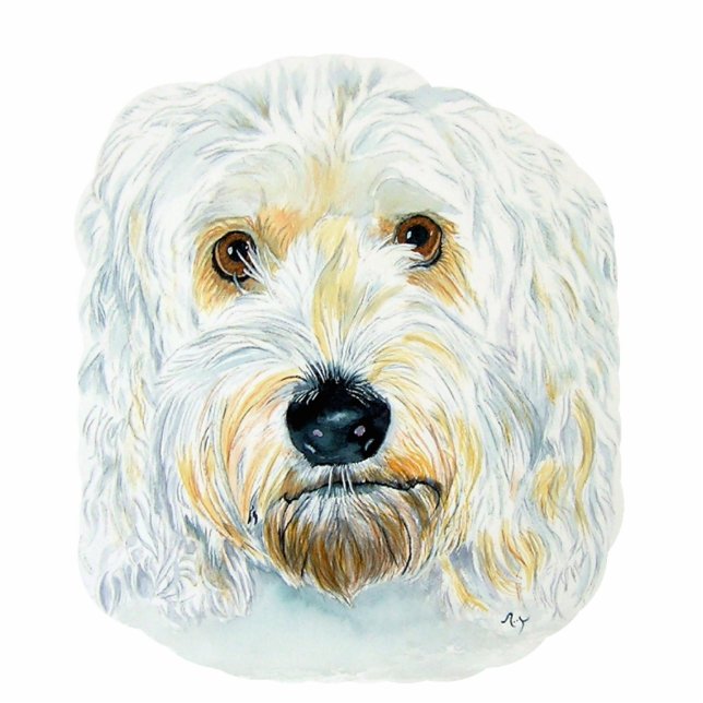 White Labradoodle Maggie Sculpture Standing Photo Sculpture (Front)