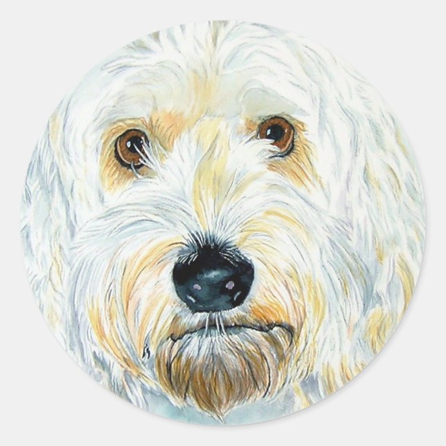 White Labradoodle Maggie Stickers (Front)