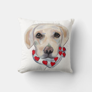 WHITE LABRADOR RETRIEVER CUSHION