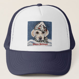 WHITE LABRADOR RETRIEVER  TRUCKER HAT