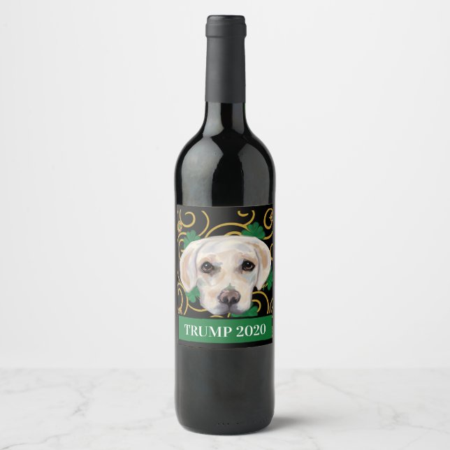 White Labrador Retriever Wine Label (Front)