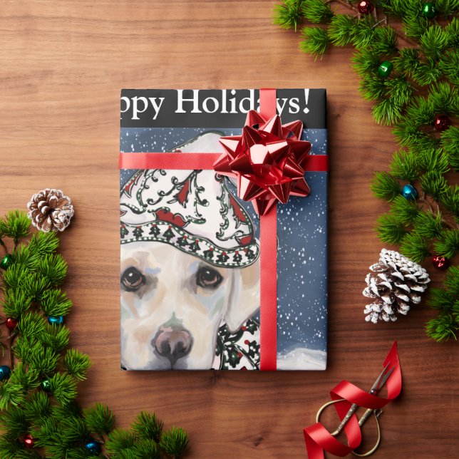 WHITE LABRADOR RETRIEVER  WRAPPING PAPER (Holiday Gift)
