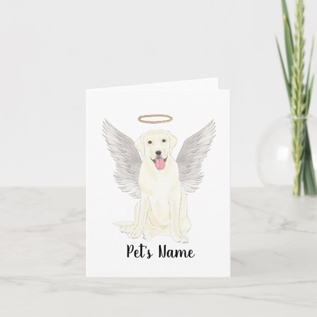 White Labrador Sympathy Memorial Card (Front)