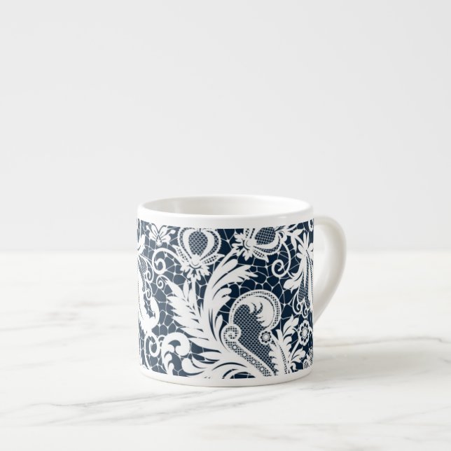White lace 2 espresso cup (Front Right)