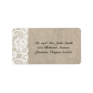 White Lace and Burlap Address Labels