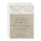 White Lace and Burlap Wedding Invitation
