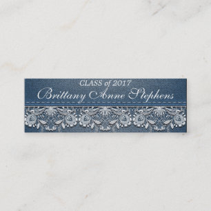 White Lace and Denim Graduation Insert