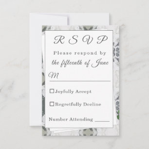 White Lace and Rose Leaves Response Card