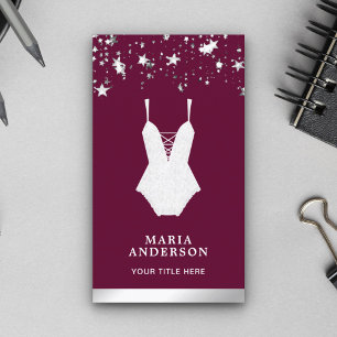 White Lace Bridal Bodysuit Lingerie Boutique Business Card