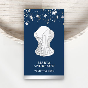 White Lace Bridal Corset Lingerie Boutique Business Card