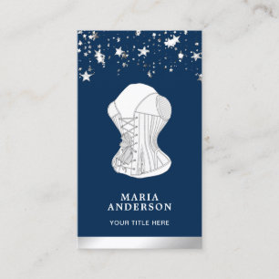 White Lace Bridal Corset Lingerie Boutique Business Card