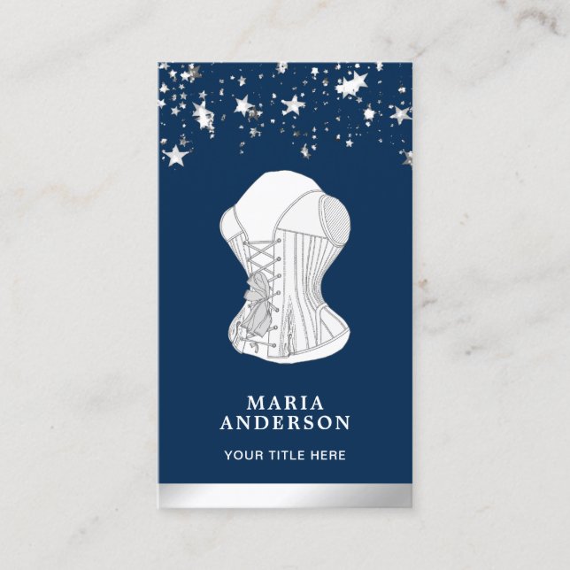 White Lace Bridal Corset Lingerie Boutique Business Card (Front)