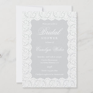 White Lace Bridal Shower Invitation