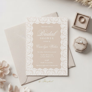 White Lace Bridal Shower Invitation