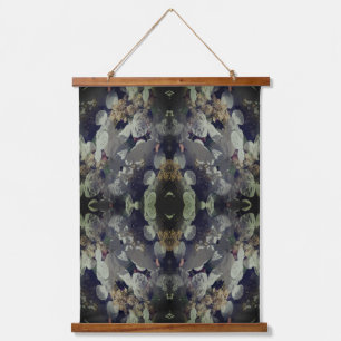 White Lace Cap Hydrangea Floral Abstract Hanging Tapestry