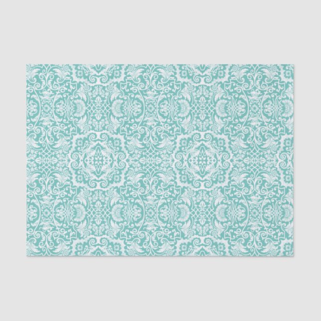 White Lace Damask Brocade Gift or Decoupage Tissue Paper (Front)