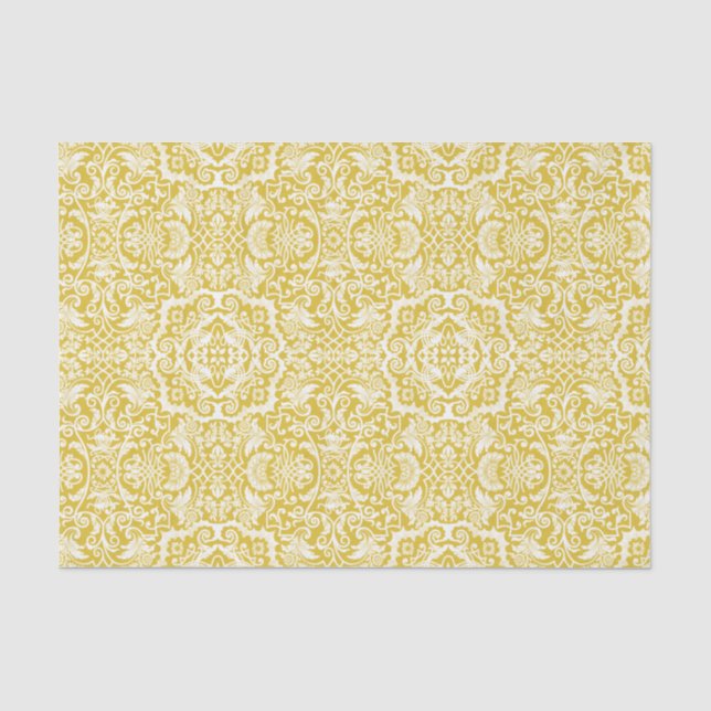 White Lace Damask Brocade Gift or Decoupage Tissue Paper (Front)