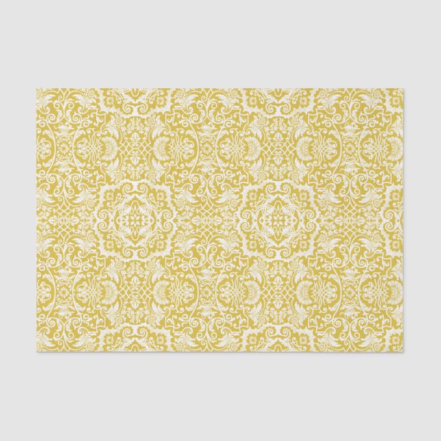 White Lace Damask Brocade Gift or Decoupage Tissue Tissue Paper (Front)