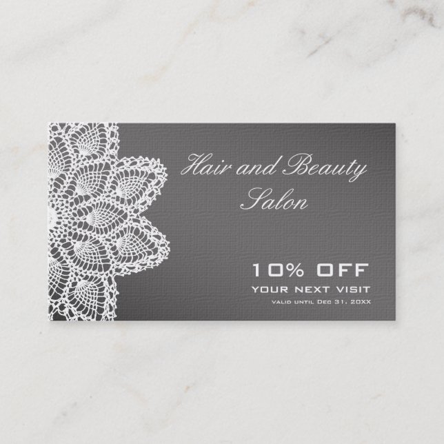 White Lace Discount Coupon - Hair and Beauty Salon (Front)