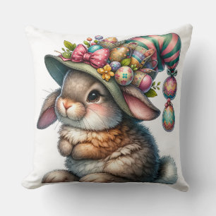 White lace easter cushion