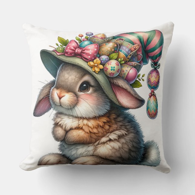 White lace easter cushion (Front)