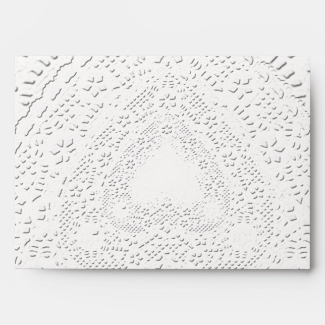 White Lace Fabric  Background Template Envelopes (Front)