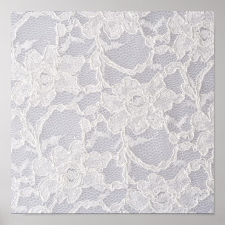 White Lace Flower Lace Pattern Background Pure Poster