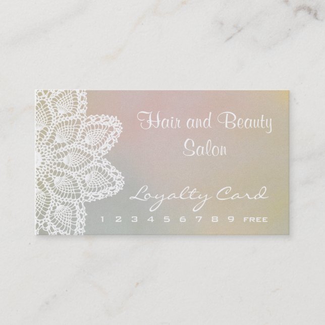 White Lace Hair and Beauty Salon Loyalty Card (Front)