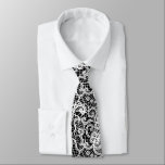 White Lace On Black  Tie<br><div class="desc">Elegant white lace design on black background.
Background colour can be changed.</div>
