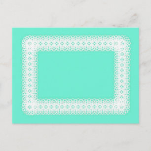 White Lace on Lime Green -DIY Postcard