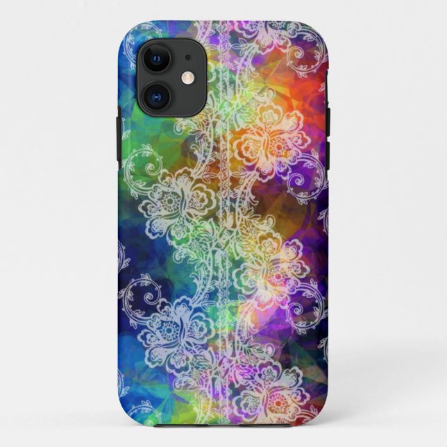White Lace Over Rainbow Tissue Paper Case-Mate iPh Case-Mate iPhone Case (Back)
