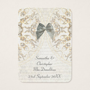 White lace parchment wedding favour thank you tag