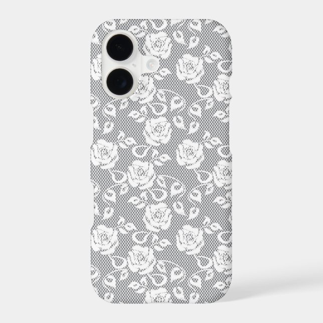 White lace pattern on grey background (Back)
