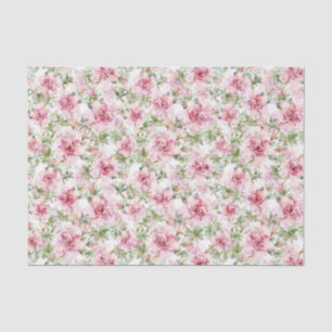 White Lace Pink Roses Gift Bag Matching Tissue Paper