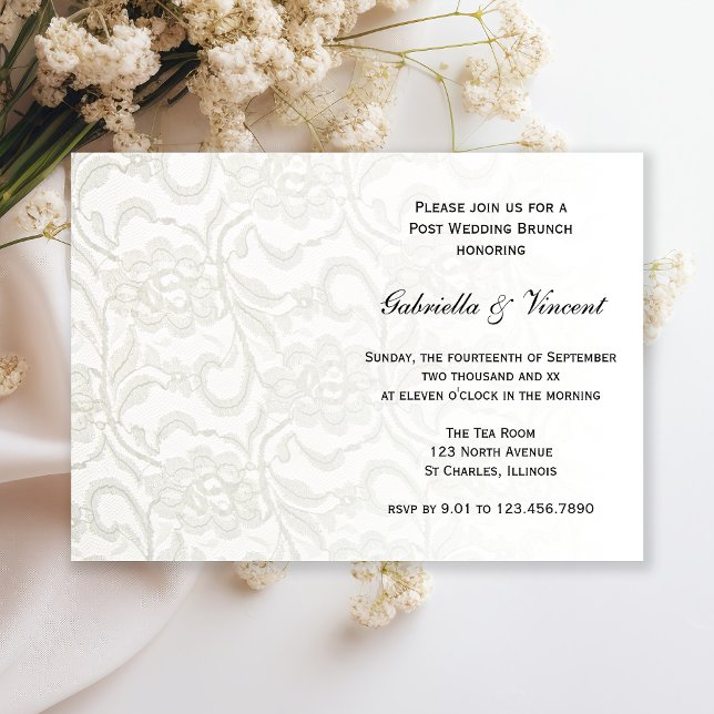White Lace Post Wedding Brunch Invitation (Creator Uploaded)