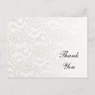 White Lace Thank You Note Postcard