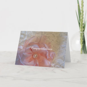 White Lace Wedding Congratulations Card