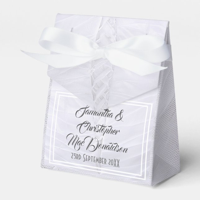White lace wedding dress favour box (Front Side)